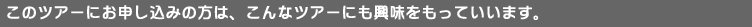 他のツアーにも興味をもってます