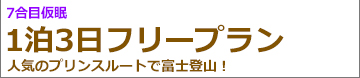 静岡夜発3日間 プリンスルート登山･フリープラン