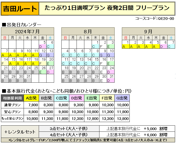 ツアー代金