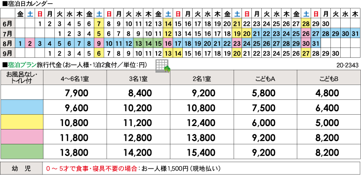 旅行代金／グランパスinn三朝