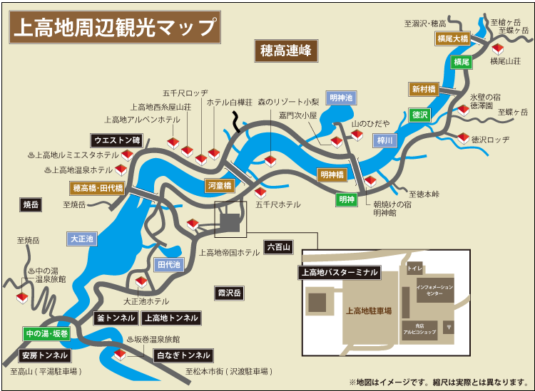 上高地散策MAP