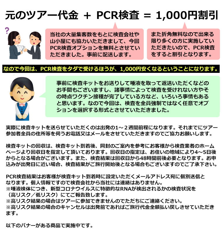 PCR検査オプションについて