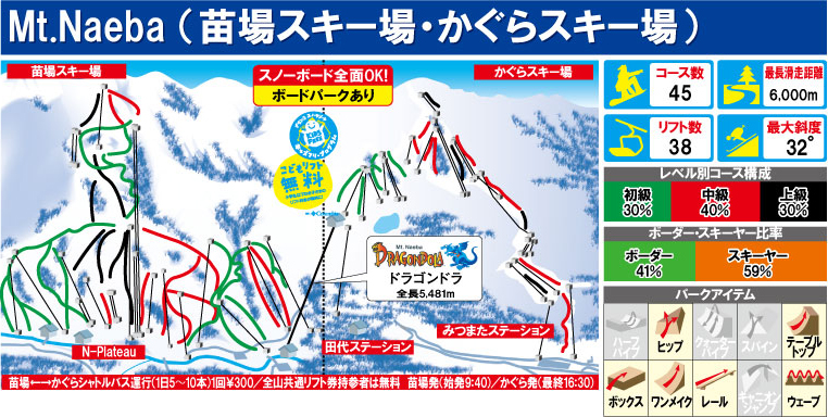 Mt.Naebaリフト券2枚 苗場スキー場、かぐらスキー場どちらも滑走可